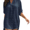 Swimsuit Cover up for Women Beach Dress Bikini Coverup Shirt Darkblue, Female