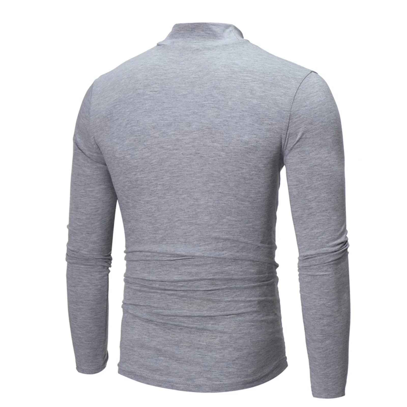 Men Comfy Soft Cotton Blends Turtleneck T-Shirt Pullover Sweater Men'S Casual Slim Fitted Lightweight Basic Teeop