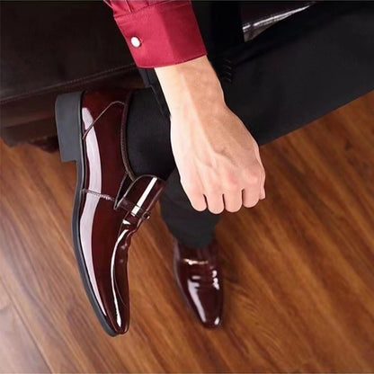 Adult Men Shoes Extra Wide Shoes for Men Leather Classic Style Mens Shoes Fashion Metal Strip Decoration Leather Shoe Horn for Men Brown 11