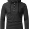 Wintialy Fashion Men'S Autumn Fastener Long Sleeved Hoodie Sweatshirts Top Blouse Black